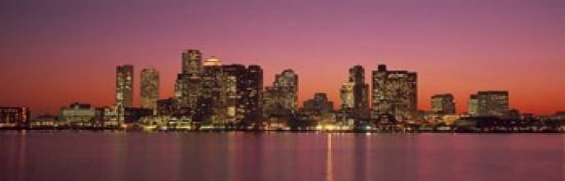 Sunset Boston MA Canvas Art - Panoramic Images (18 x 6)