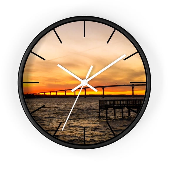 Sunset Bridge Wall Clock