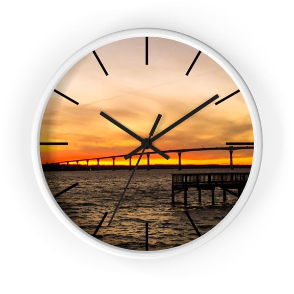 Sunset Bridge Wall Clock