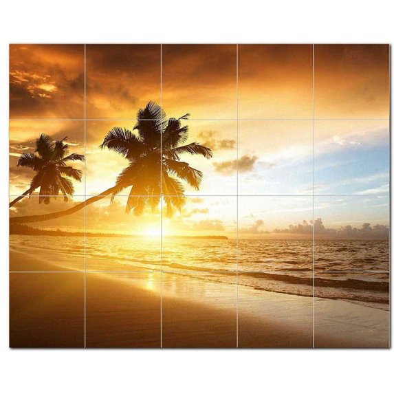 Sunset Ceramic Tile Mural Kitchen Backsplash Bathroom Shower, 401495-L54