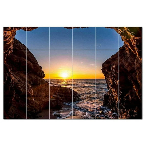 Sunset Ceramic Tile Mural Kitchen Backsplash Bathroom Shower, 401500-M64