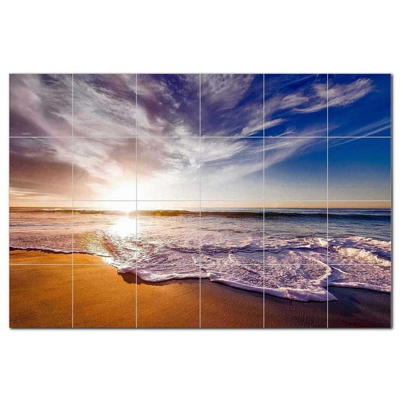 Sunset Ceramic Tile Mural Kitchen Backsplash Bathroom Shower, 401518-M64