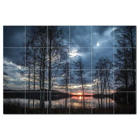 Sunset Ceramic Tile Mural Kitchen Backsplash Bathroom Shower, 401531-XL64