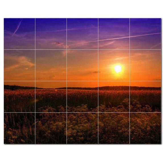Sunset Ceramic Tile Mural Kitchen Backsplash Bathroom Shower, 401541-S54