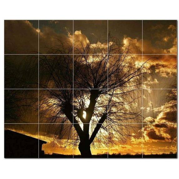 Sunset Ceramic Tile Mural Kitchen Backsplash Bathroom Shower, 401550-M54