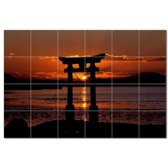 Sunset Ceramic Tile Mural Kitchen Backsplash Bathroom Shower, 401554-S64