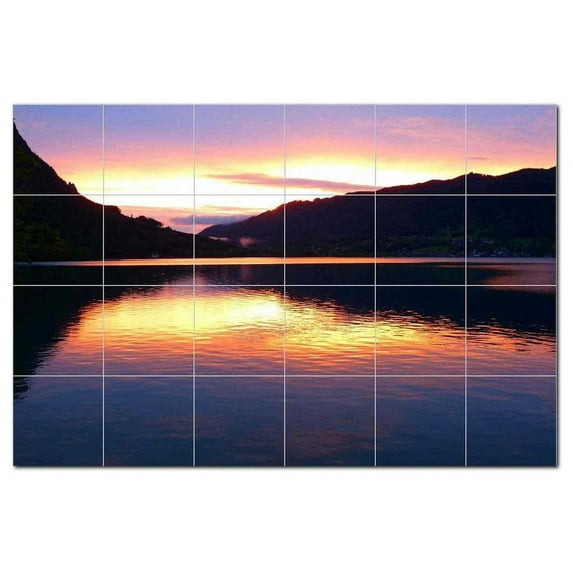 Sunset Ceramic Tile Mural Kitchen Backsplash Bathroom Shower, 401576-M64