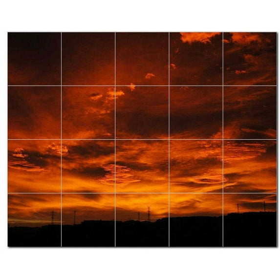 Sunset Ceramic Tile Mural Kitchen Backsplash Bathroom Shower, 401579-M54
