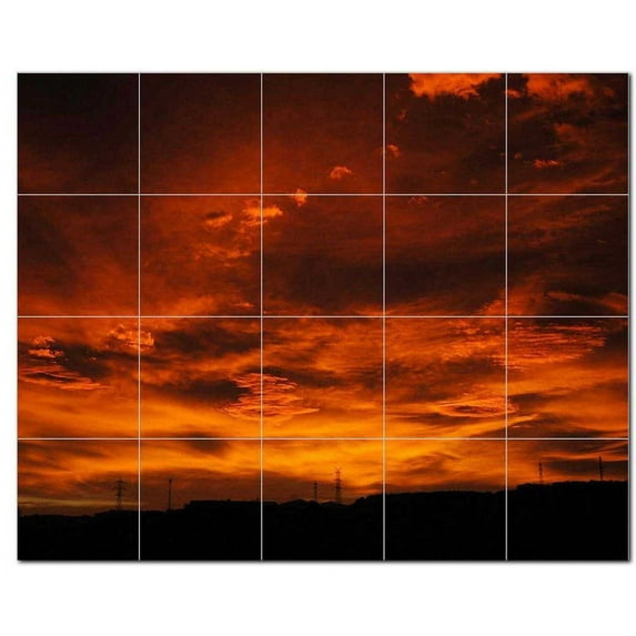 Sunset Ceramic Tile Mural Kitchen Backsplash Bathroom Shower, 401579-S54