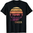 thumbnail image 1 of Sunset Chaser Vintage Palm Tree Silhouette 70s Retro T-Shirt, 1 of 3