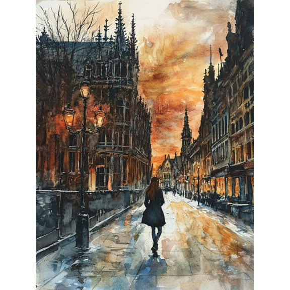 Sunset Cityscape Canvas Print/Wall Artļ¼ Perfect for Living Roomļ¼ Bedroomļ¼ Officeļ¼ Hallwayļ¼ and Dining Room Decoration.