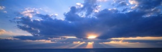 Sunset Clouds Gulf Of Mexico Florida USA Canvas Art - Panoramic Images (36 x 12)
