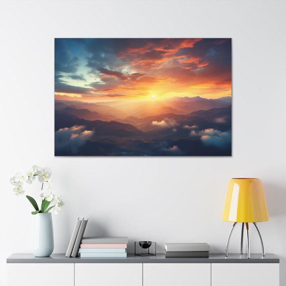 Sunset Clouds Mountains Hawaii Maui Canvas Gallery Wrap Haleakala