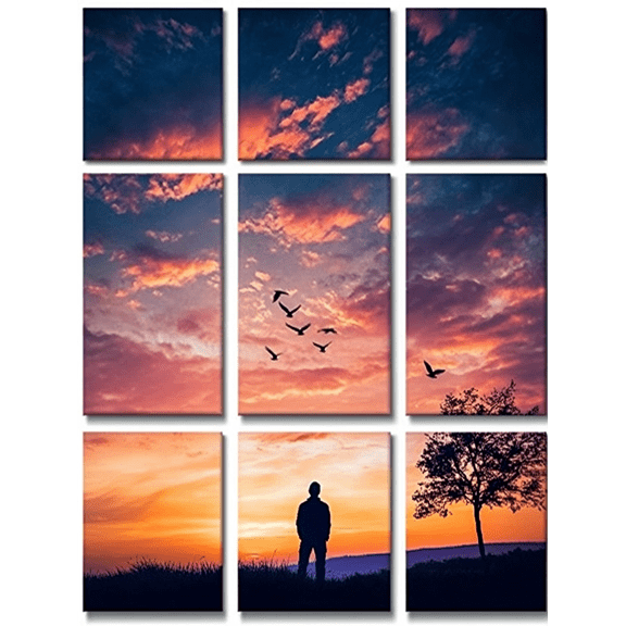 Sunset Cloudscape Decorative Painting/Canvas Art Suitable for Decorating Living Room Bedroom Office Dining Room Hotel Apartment Studio and Gallery Walls.