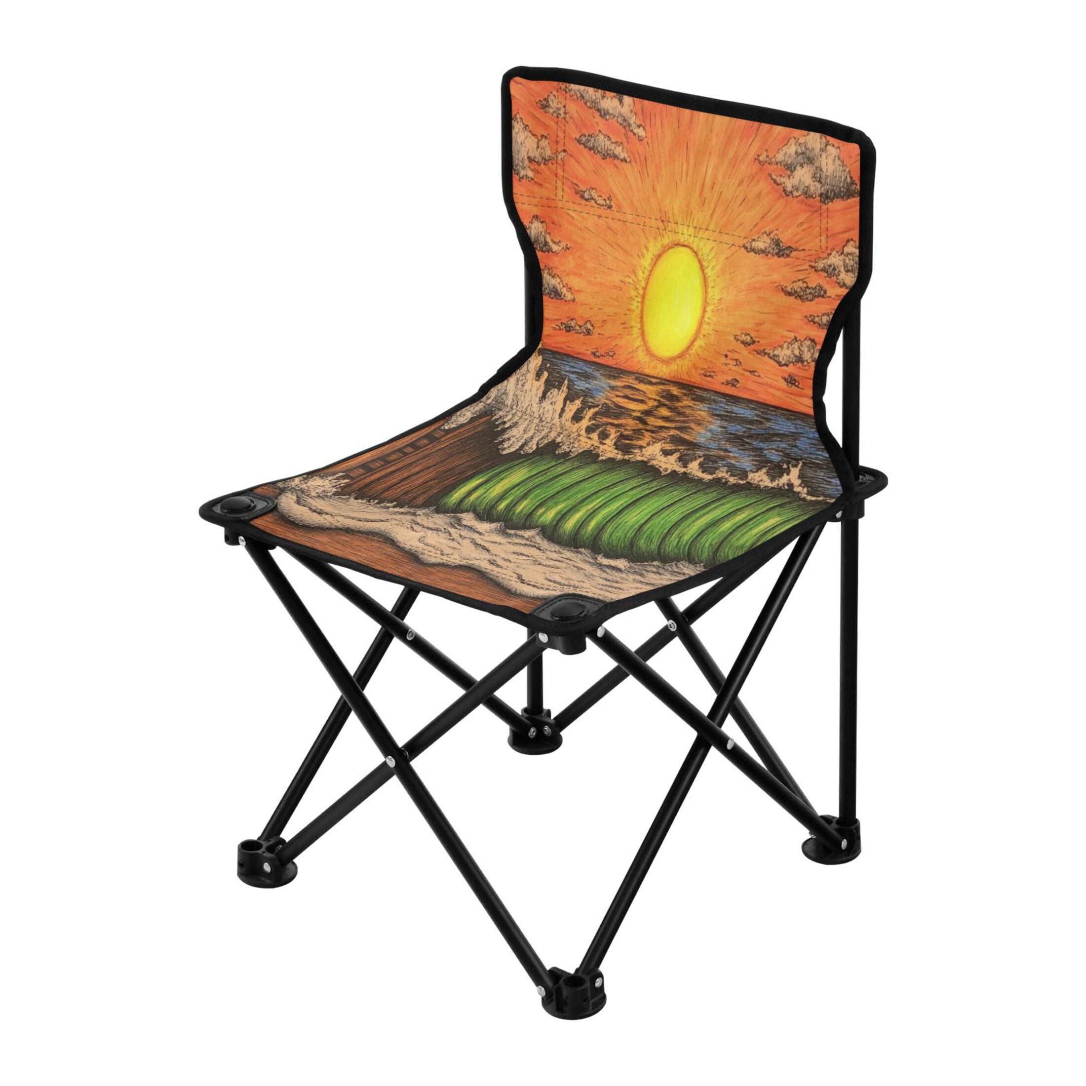 Sunset Coast Kids Camping Chairs Folding Chair for Children 14.5x14.5in 600D Oxford Fabric 220lb Capacity
