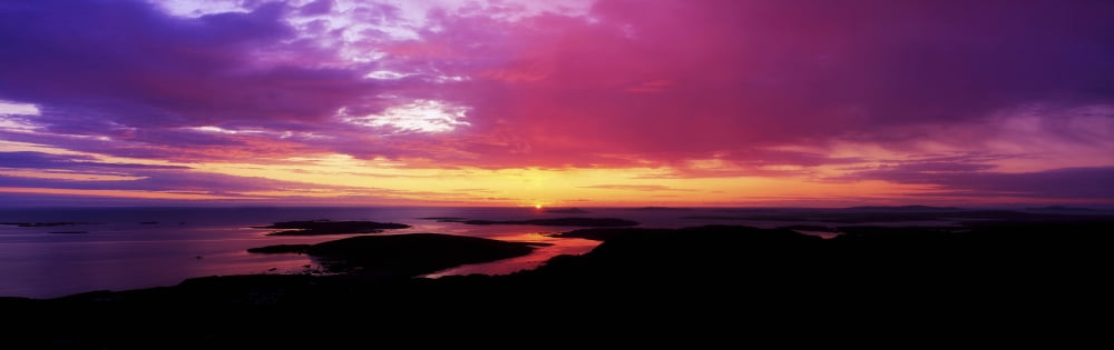 Sunset Connemara Co Galway Ireland Canvas Art - The Irish Image Collection Design Pics (35 x 11)