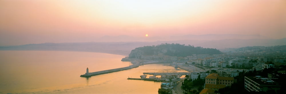 Sunset Cote dÔø?Ôø?Azur Nice France Canvas Art - Panoramic Images (36 x 12)