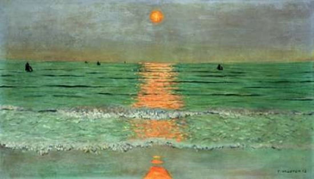 Sunset Coucher De Soleil Canvas Art - Felix Vallotton (24 x 36)