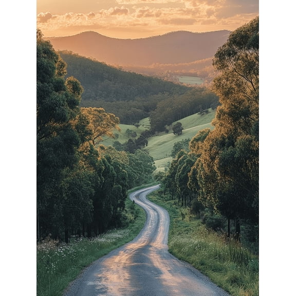 Sunset Country Road Canvas Print/Wall ArtSuitable for Living RoomBedroomOfficeHallwayFarmhouse Decor