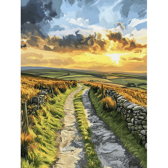 Sunset Country Road Canvas Wall Art Perfect for Living Room Bedroom Office Kitchen and Dining Room Decoration.