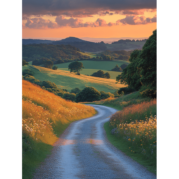 Sunset Country Road Canvas Wall Art/Print Perfect for Living Room Bedroom Office Dining Room and Hallway Decoration