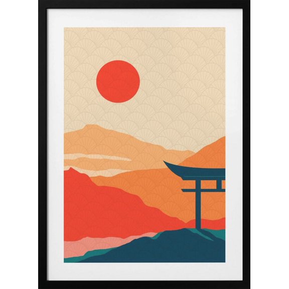 Sunset Delight Framed Art Modern Wall Decor