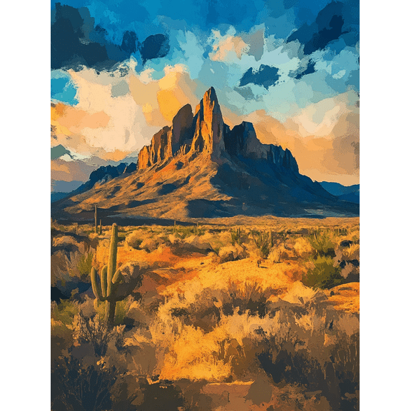 Sunset Desert Mountain Canvas Print/Wall ArtSuitable for Living Room Bedroom Office Hotel and Gallery Decoration.