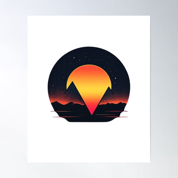 Sunset Design Poster Wall Art, Modern Wall Decor, 8x12 UNFRAMED