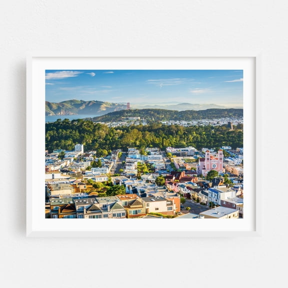 Sunset District from Grand View - San Francisco California Photography White Framed Wall Art Print 16 x 24 inches