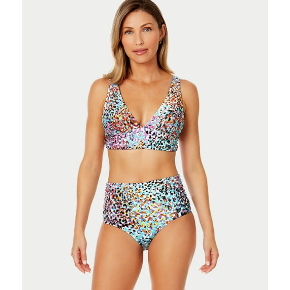 Sunset Dot Shirred Bikini Bottom Swimsuit