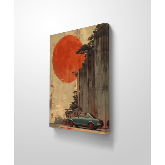 GENIE ART Sunset Drive 20inx28in Gallery Wrap Canvas Painting for Living Room, Bed Room & Office
