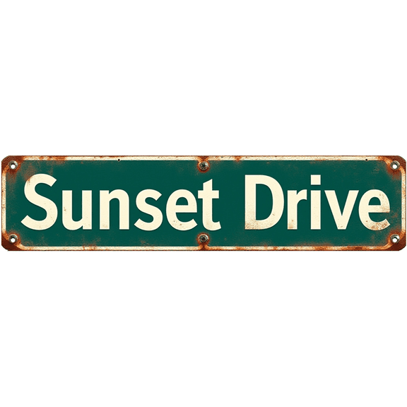 Sunset Drive Tin Sign - 16*4 Inches Beach House Decor for Coastal Bedroom, Pool Area & Porch | Beach House Decor, Beach Theme Decor, Pool Signs Tin Signs