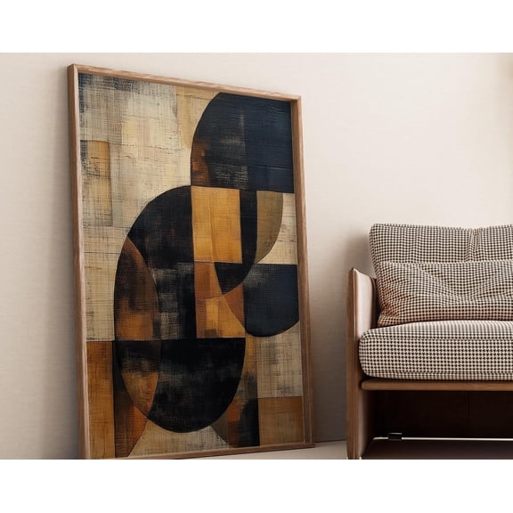 Sunset Eclipse | Wabi Sabi Abstract Geometric Wall Art | Japanese Wall Art | Minimalist Warm Toned Print for Modern Decor, 24x36 UNFRAMED