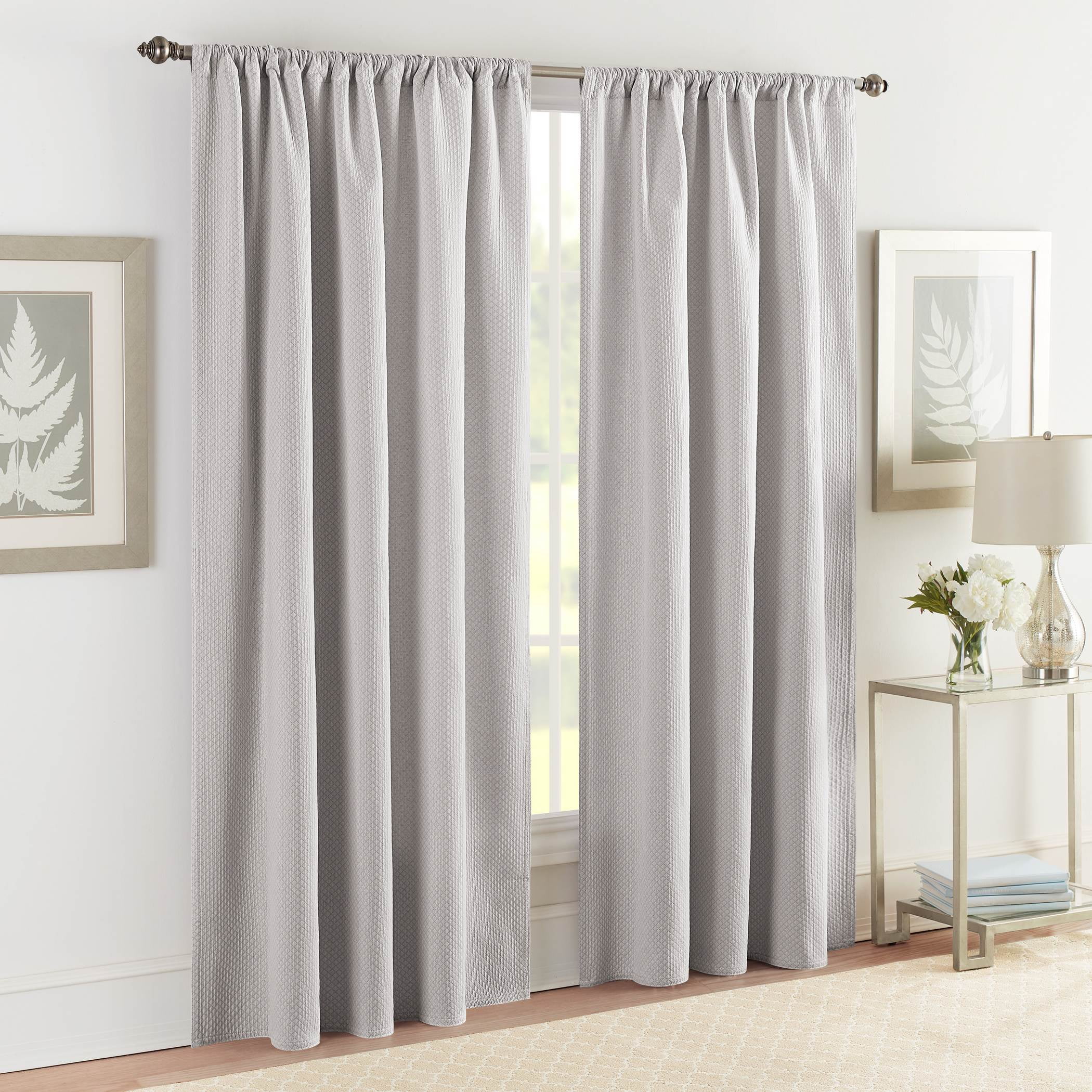 Sunset European Matelasse Window Panel Pair Gray