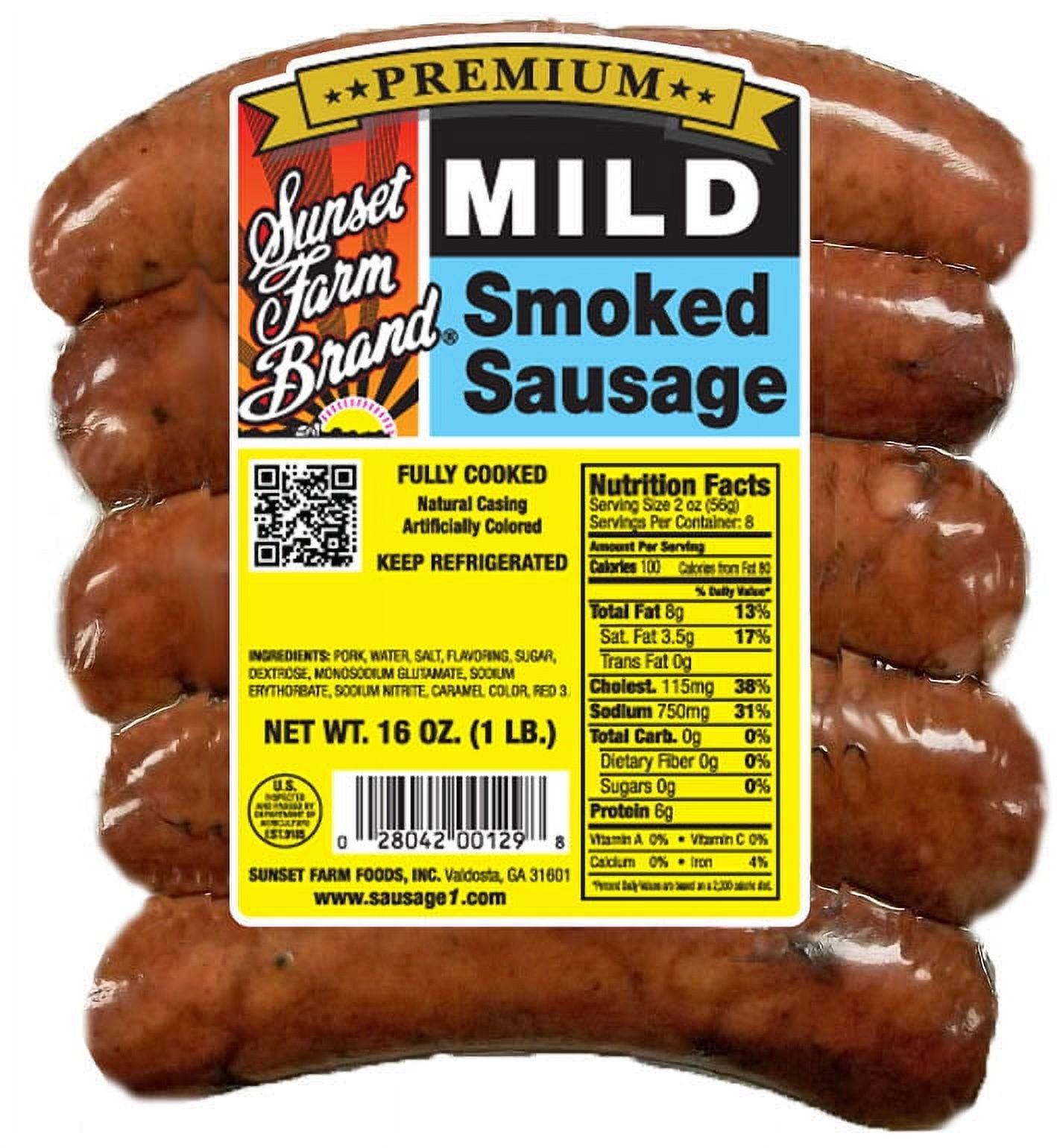 Sunset Farm Food Premium Mild Smoked Sausage 16oz (1lb)