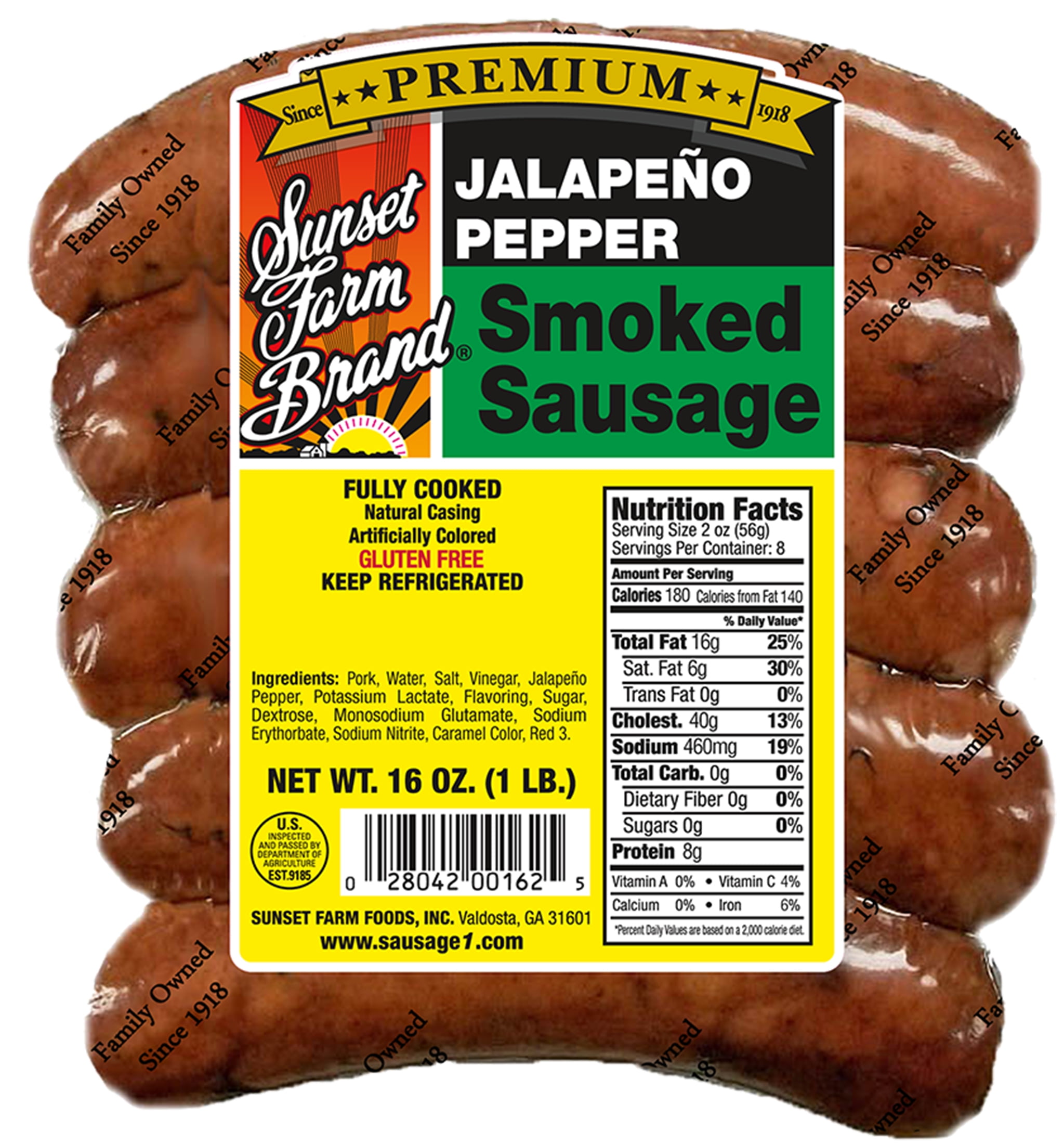Sunset Farm Foods 16oz Smoked Jalapeno Sausage