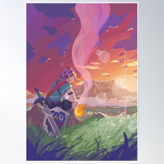 Sunset Fire Poster Wall Art, Modern Wall Decor, 12x18 UNFRAMED