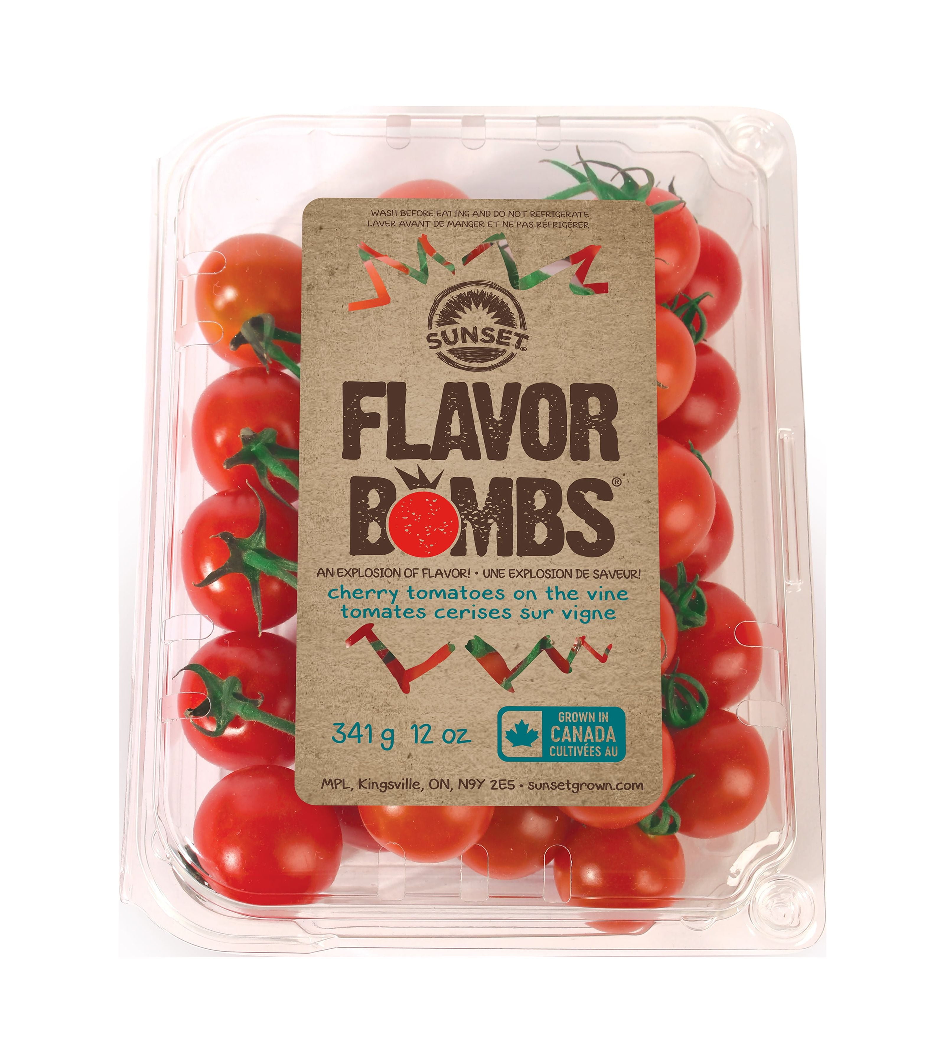 Sunset Flavor Bombs Cherry Tomatoes on-The-Vine, 12 oz Package, Fresh