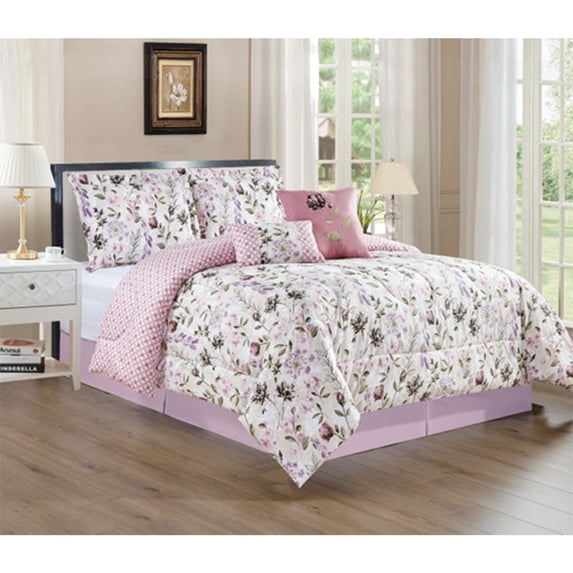 Sunset Floral Printed 5-Piece Comforter Set, Queen