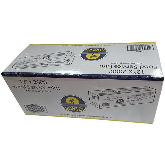 Sunset Food Service Plastic Film Wrap - 12 x 2000 - Includes Safety Blade