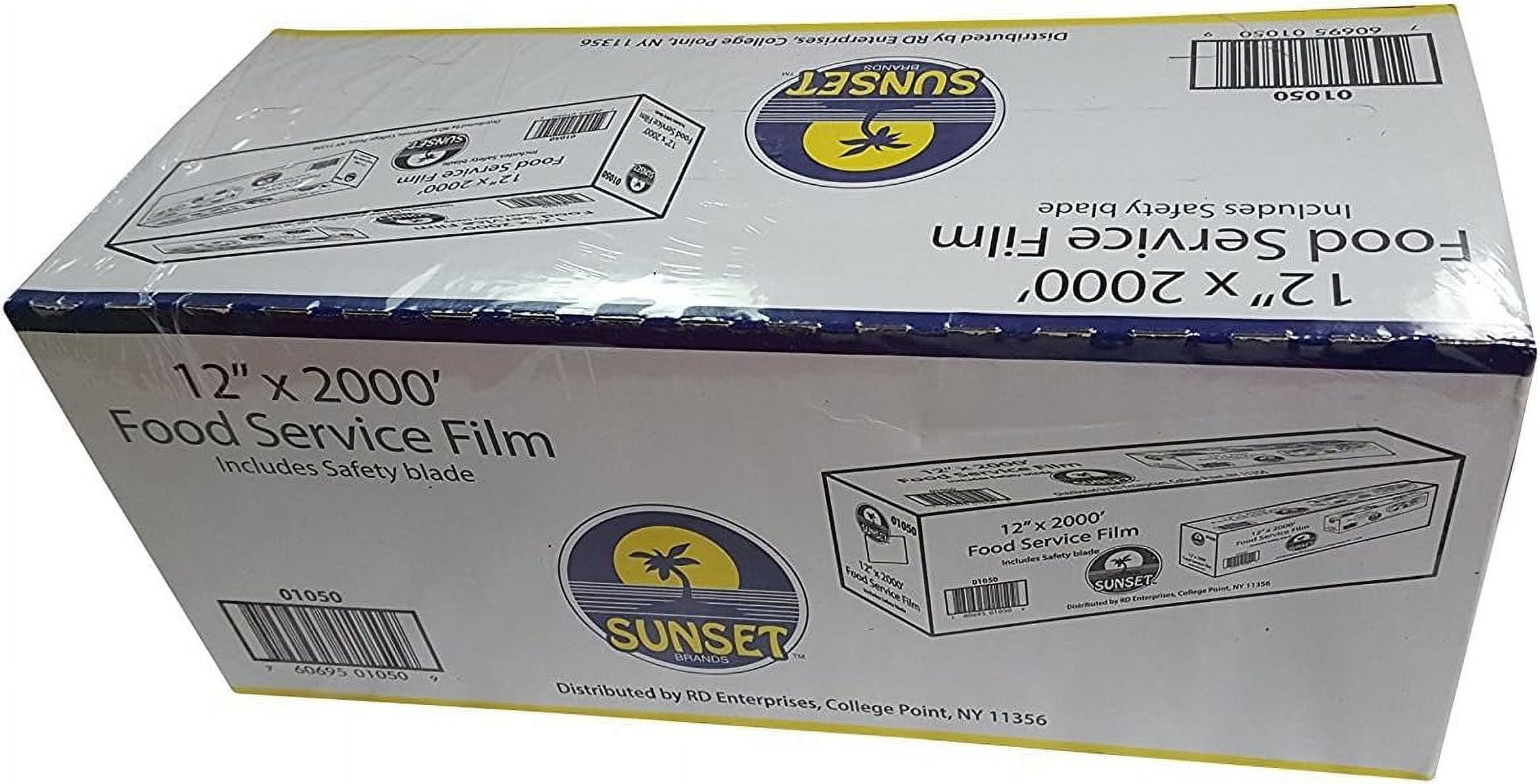 Sunset Food Service Plastic Film Wrap - 12" x 2000' - Includes Safety
