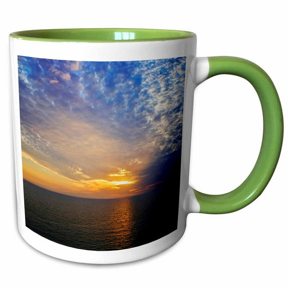 3drose, Sunset from Fort Myers Beach, Florida - Us10 Aje0172 - Adam Jones, 15oz Two-tone Green Mug