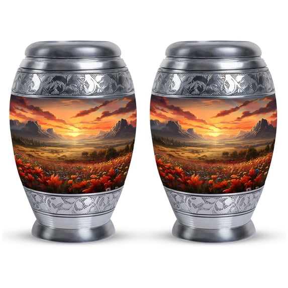 Sunset Funeral Cremation Urns For Ashes - Cremation Keepsakes For Ashes - Religious Urns For Human Ashes - Small Urns For Human Ashes Mom - Cremation Urn Human Ashes - Burial Urns (Size -3inch, 2pcs)