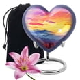 thumbnail image 1 of Sunset Glow over Flowering Hills Cremation Urns For Human Ashes Adult Male, Funeral Urns For Human Ashes Adult Female, Urns For Adult Women, Urn Ashes for Funeral Burial, Large Cremation Urns 8 inch, 1 of 5