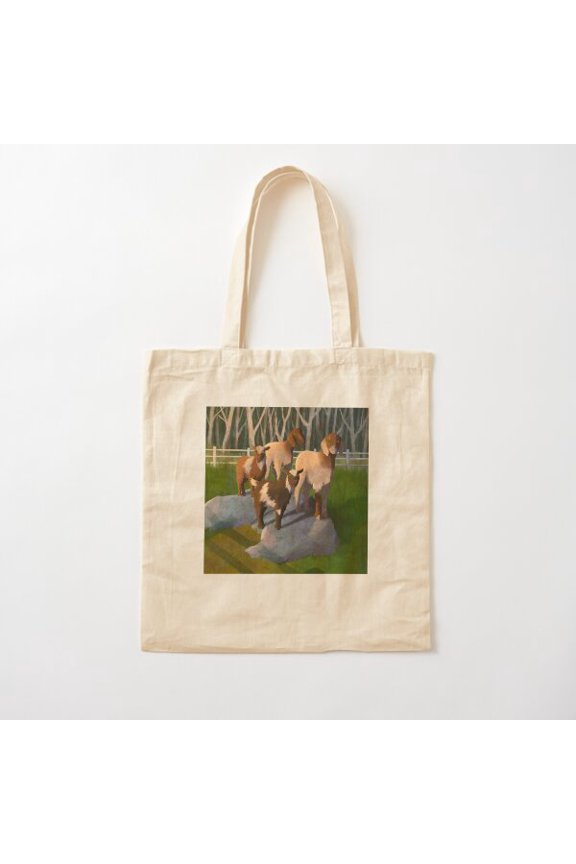 Sunset Goats Canvas Tote Bags, Reusable Shopping Bag
