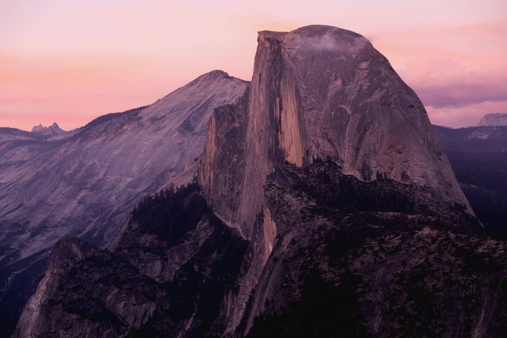 Sunset on Half Dome as seen from Glacier Point Yosemite National Park California United States of America Canvas Art - Gina Bringman Design Pics (19 x 12)