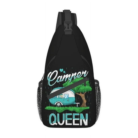 Sunset Happy Camper Sling Bags for Men Adventure Camping Travel Car Shoulder Crossbody Chest Backpack Cycling Camping Daypack