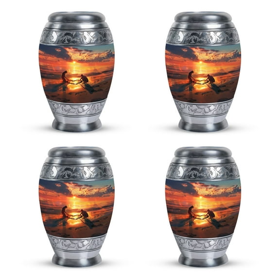 Sunset Heart Urns For Human Ashes Adult Female - Small Urns For Human Ashes Adult Male - Memorial Urns For Human Ashes Keepsake - Small Urns For Human Ashes Keepsake Urns (Size -3inch,4pc)