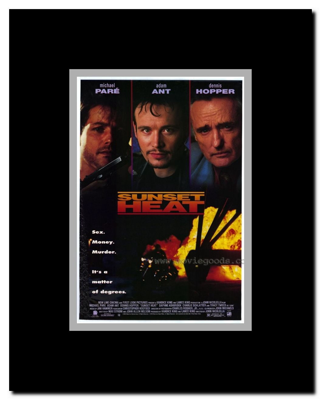 Sunset Heat Framed Movie Poster