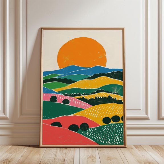 Sunset Hills Featuring Vibrant Poster , Poster Print Only